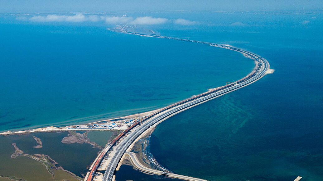 Вид Крымского моста с высоты